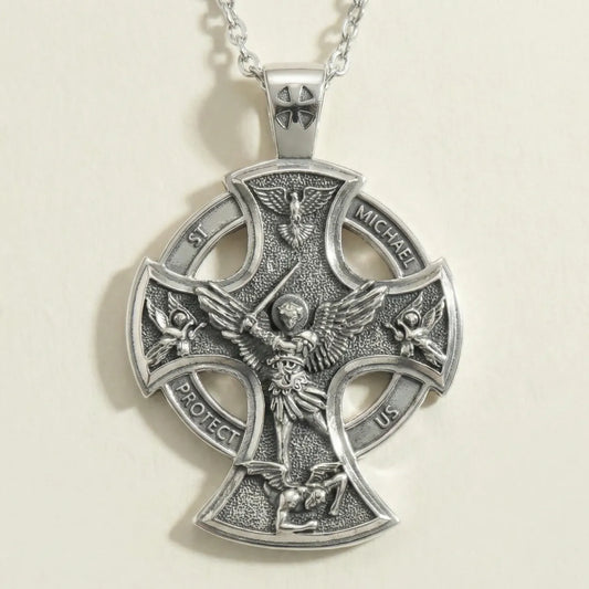 St Michael Archangel Cross Necklace