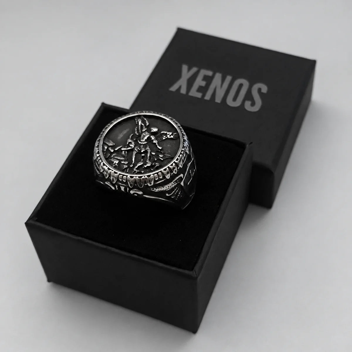 St Michael Ring Vintage Silver Packaging Box View