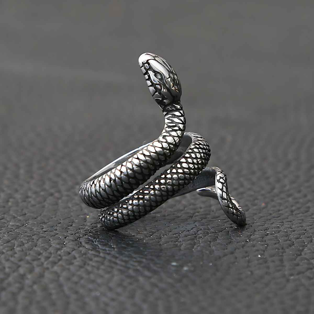 Stainless Steel Serpent Ring Xenos Jewelry