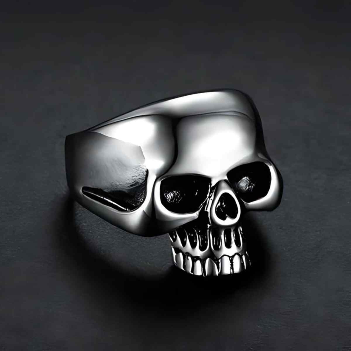 Stainless Steel Skull Ring Silver