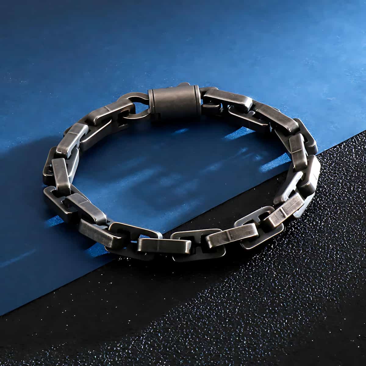 Stainless Steel Square Cuban Link Bracelet Xenos Jewelry