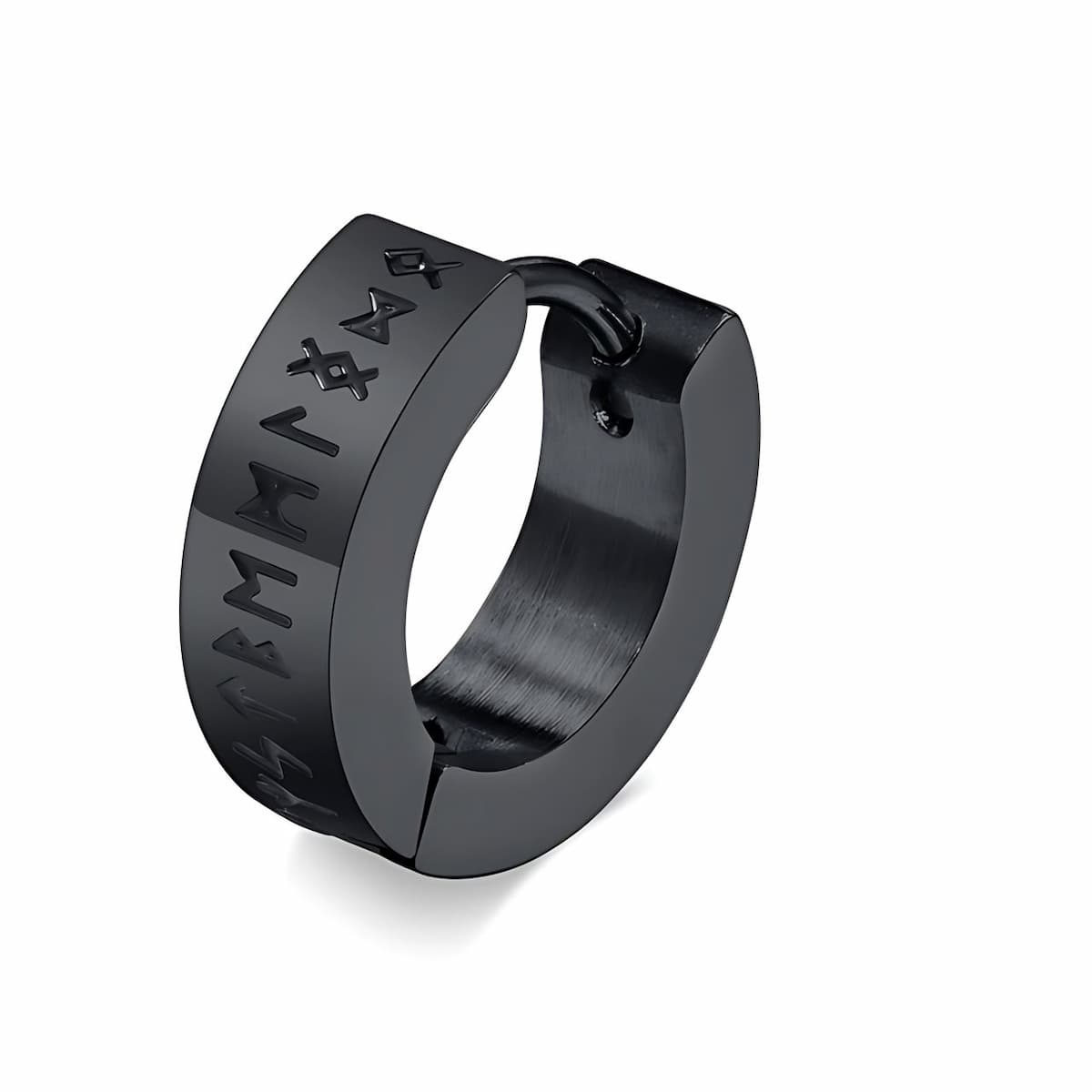 Stainless Steel Viking Earrings Black Xenos Jewelry