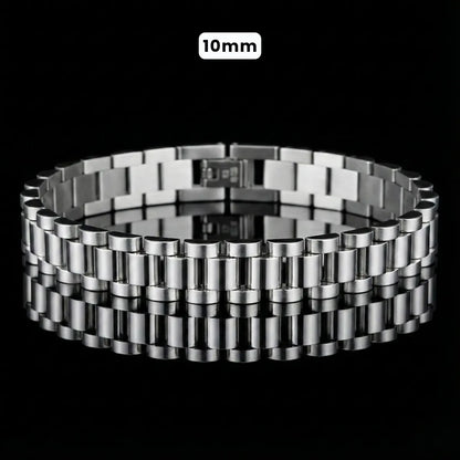 Stainless Steel Watch Band Chain Bracelet Silver 10mm