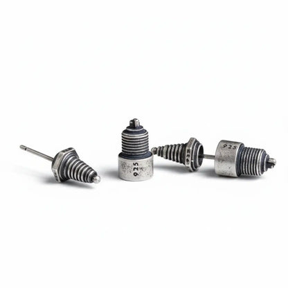 Steampunk Spark Plug Stud Earrings Side