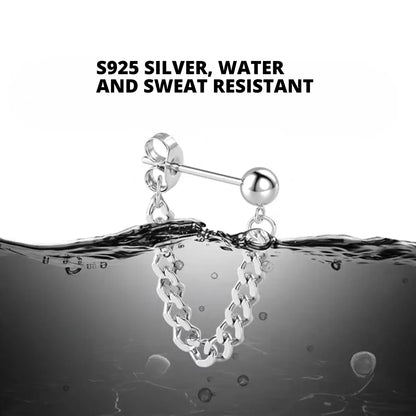 Sterling Silver Flat Back Chain Earrings Features Details