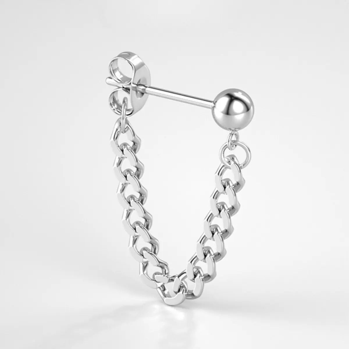 Sterling Silver Flat Back Chain Earrings