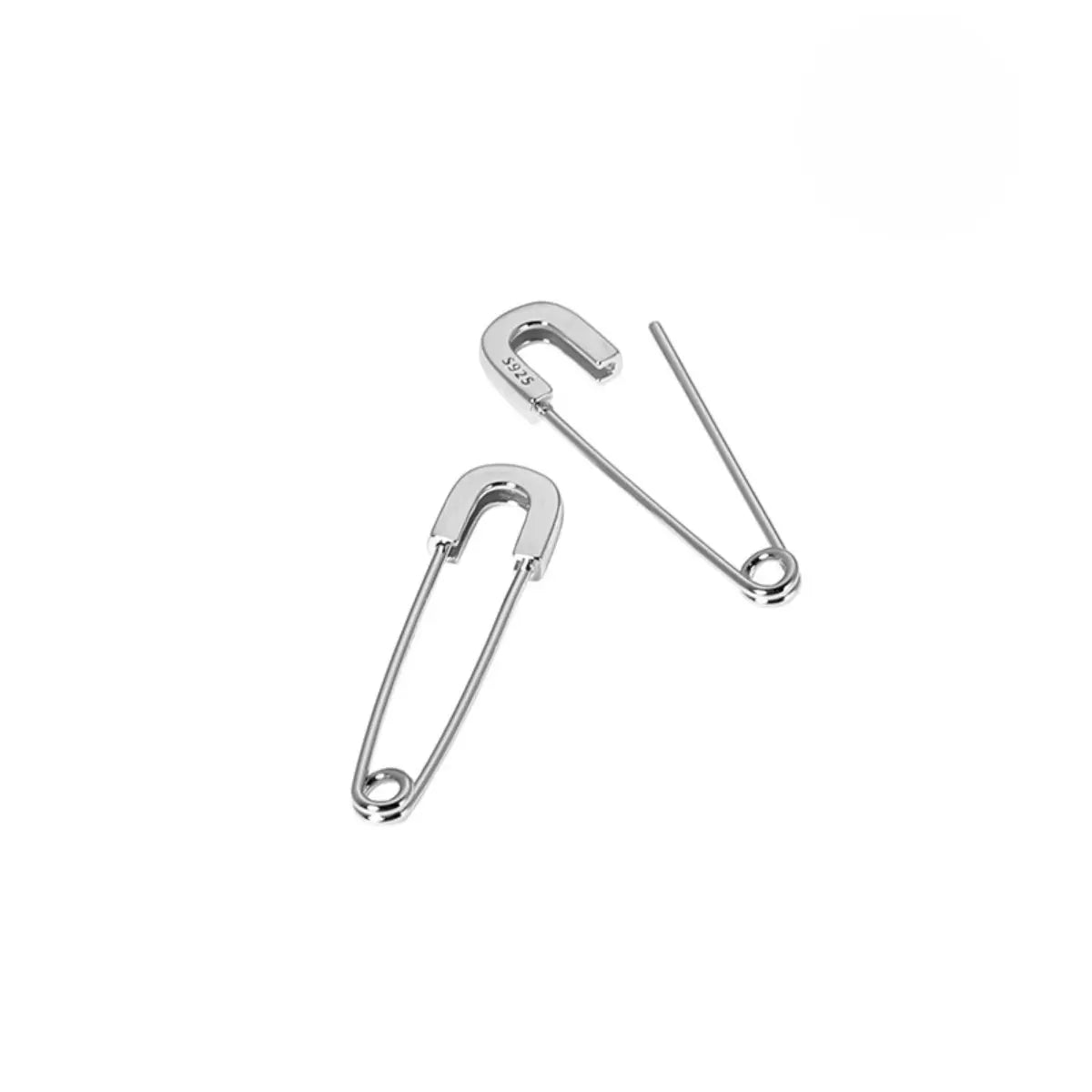 Sterling Silver Safety Pin Earrings