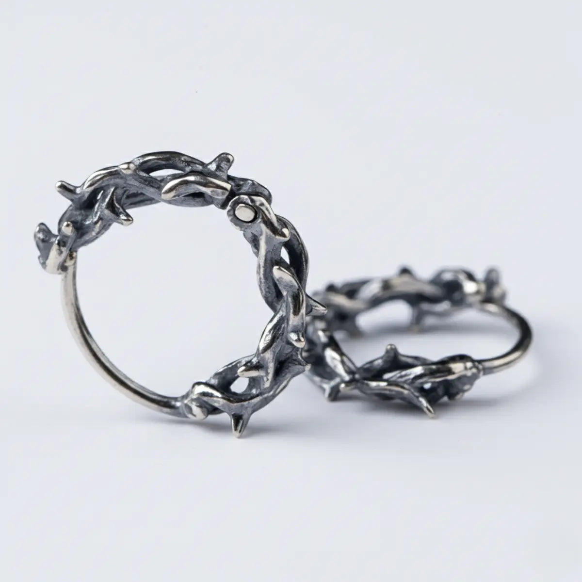 Sterling Silver Thorn Earrings Back