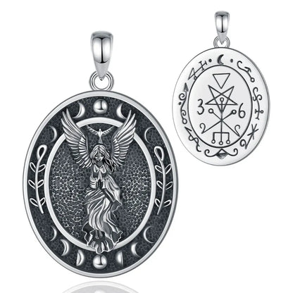 Sterling Silver Triple Moon Goddess Lilith Sigil Pendant Necklace Pendant Only
