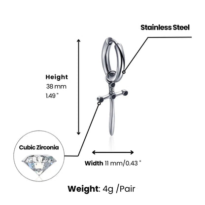 Sword Blade Earrings Dimensions and Weight