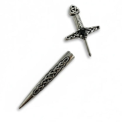 Sword Earrings Through Ear Front Close Up