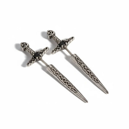 Sword Earrings Through Ear Side