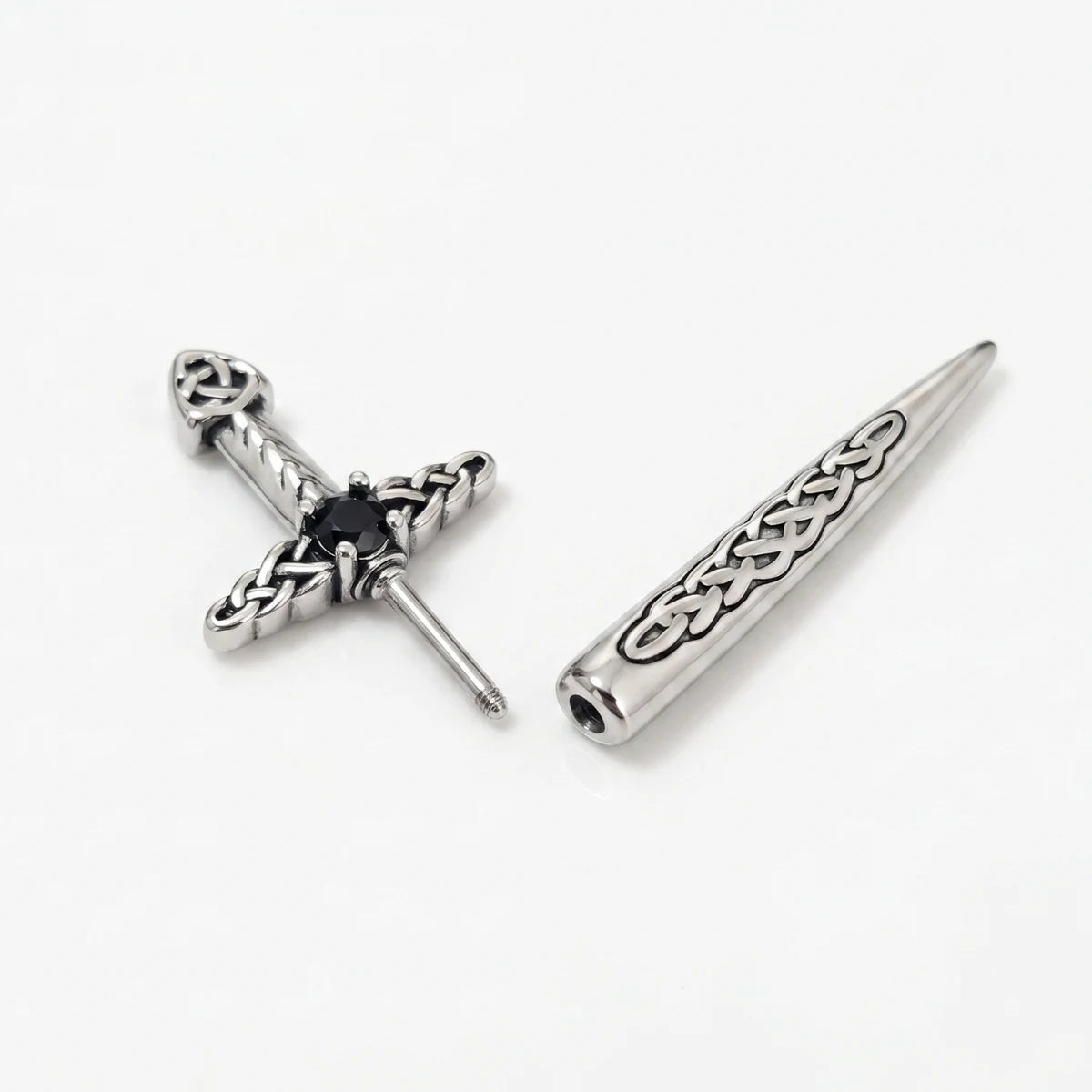Sword Earrings Through Ear Style A Details