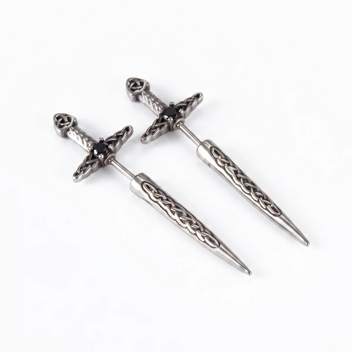 Sword Earrings Through Ear Style A