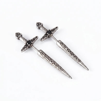 Sword Earrings Through Ear Style A