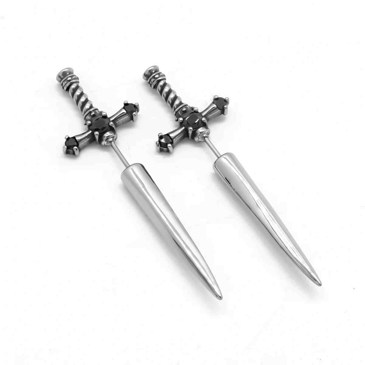 Sword Earrings Through Ear Style B