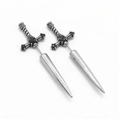 Sword Earrings Through Ear Style B
