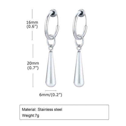 Teardrop Hoop Earrings Dimensions and Weight