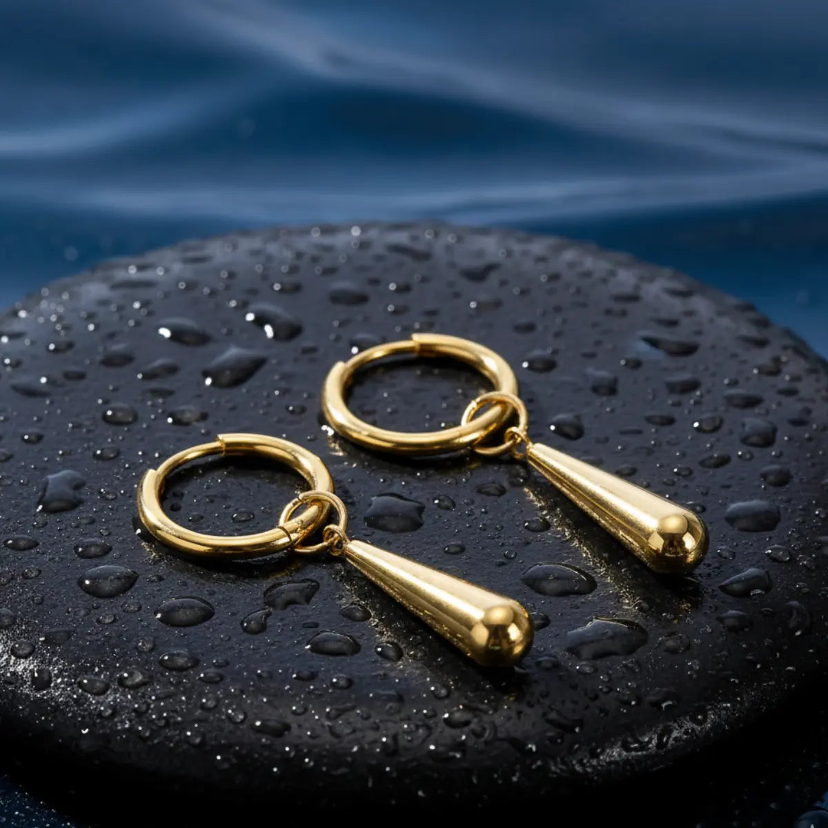 Teardrop Hoop Earrings Gold