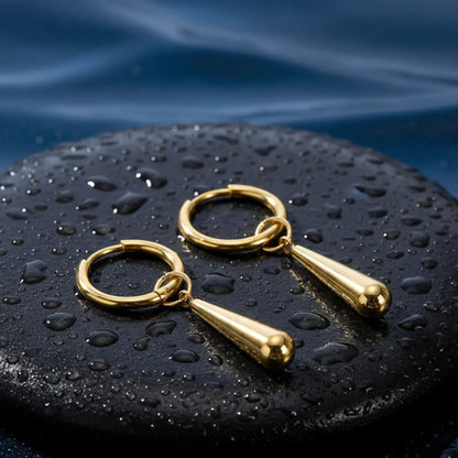 Teardrop Hoop Earrings Gold