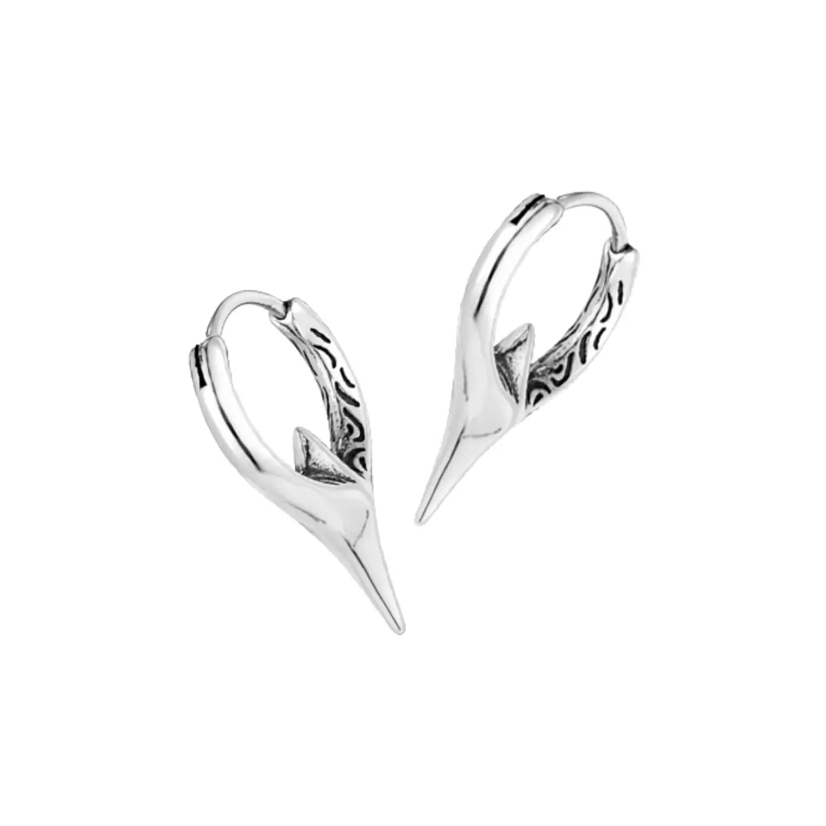 Textured Spike Huggie Hoop Earrings