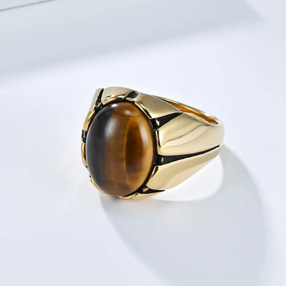 Tiger's Eye Claw Ring Gold Details