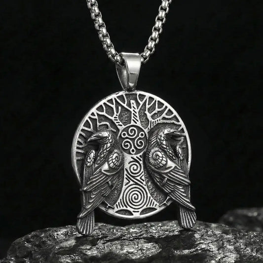 Tree of Life Raven Necklace