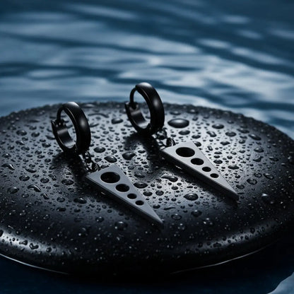 Triangle Dangle Earrings Black