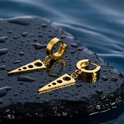 Triangle Dangle Earrings Gold