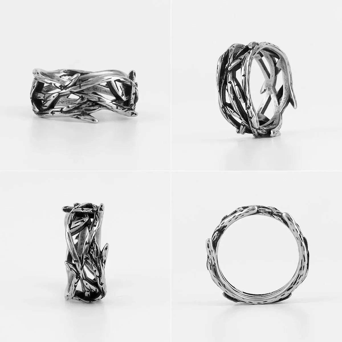 Twisted Branch Thorns Ring Multi Angle Details