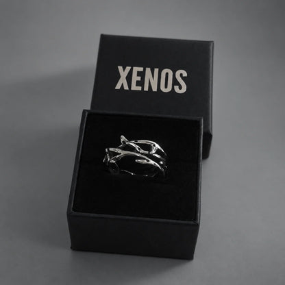 Twisted Branch Thorns Ring Silver Packaging Box View