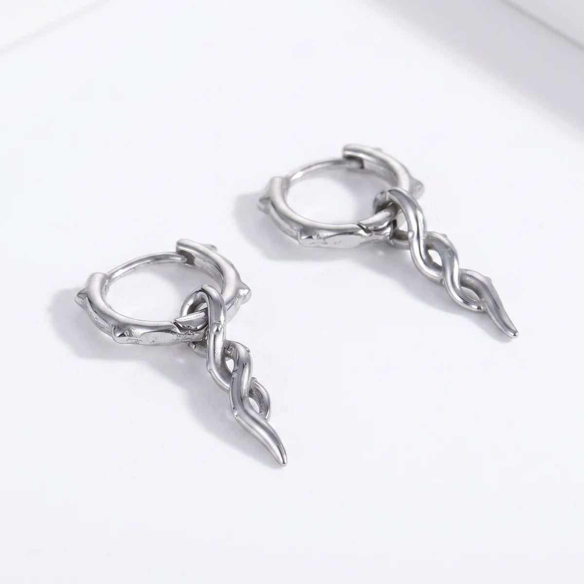 Twisted Spike Drop Earrings Close Up