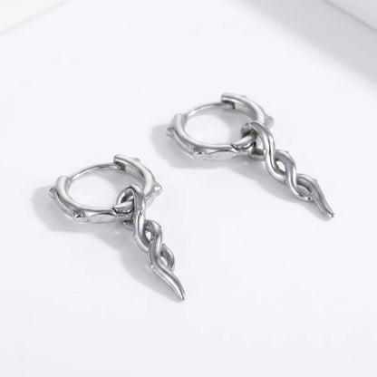 Twisted Spike Drop Earrings Close Up