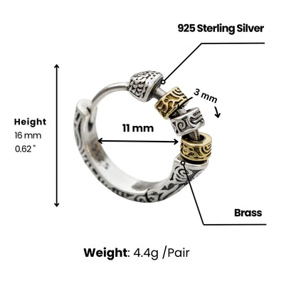 Two Tone Bead Hoop Earrings Dimensions and Weight