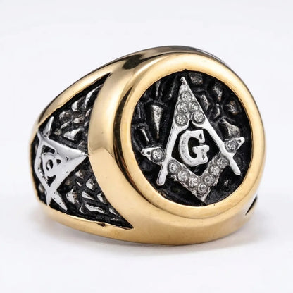 Two Tone Masonic Ring Details