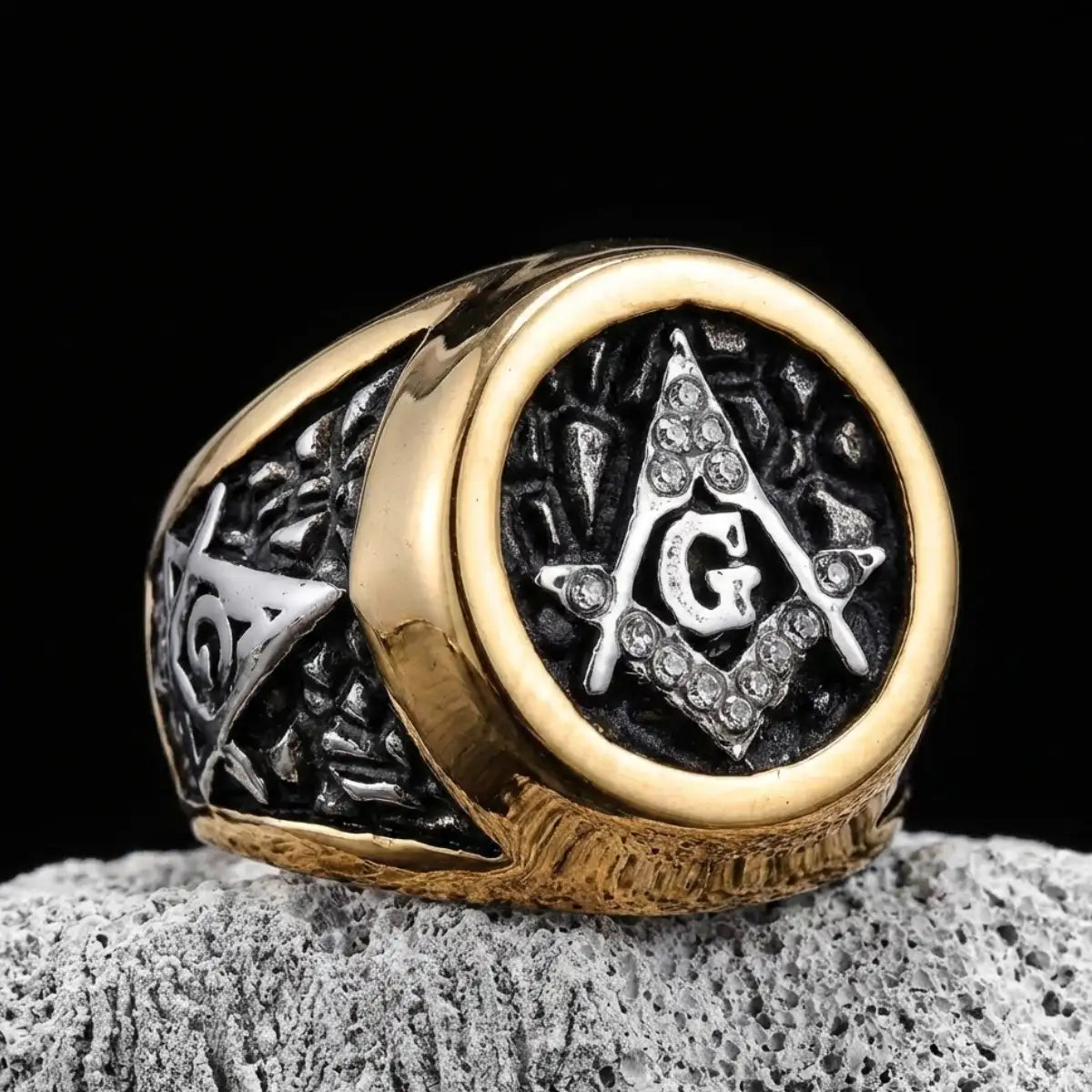 Two Tone Masonic Ring