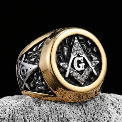 Two Tone Masonic Ring