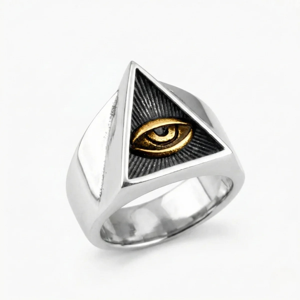Multi Eye Ring Two Tone Pyramid Eye Ring | Masonic Jewelry