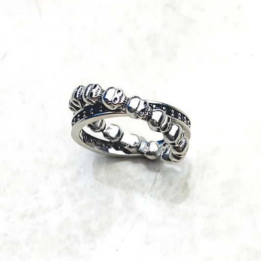 United Forever Skull Ring Sterling Silver Xenos Jewelry