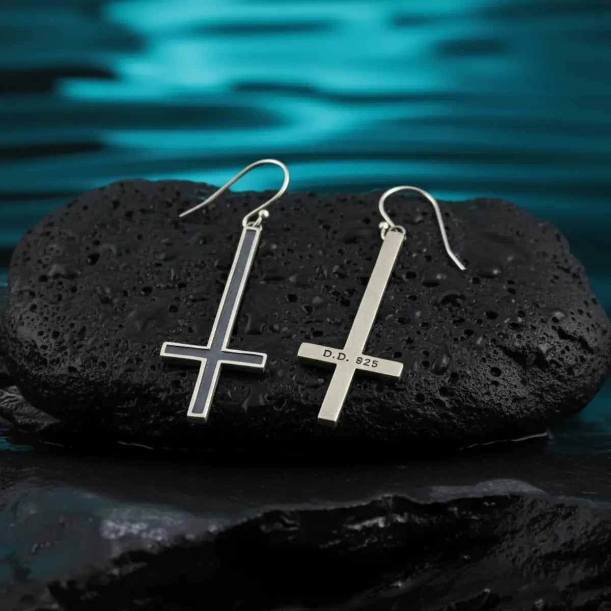 Upside Down Cross Earrings