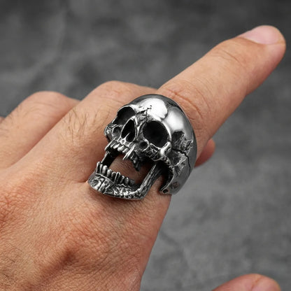 Vampire Skull Ring Worn by Male Model
