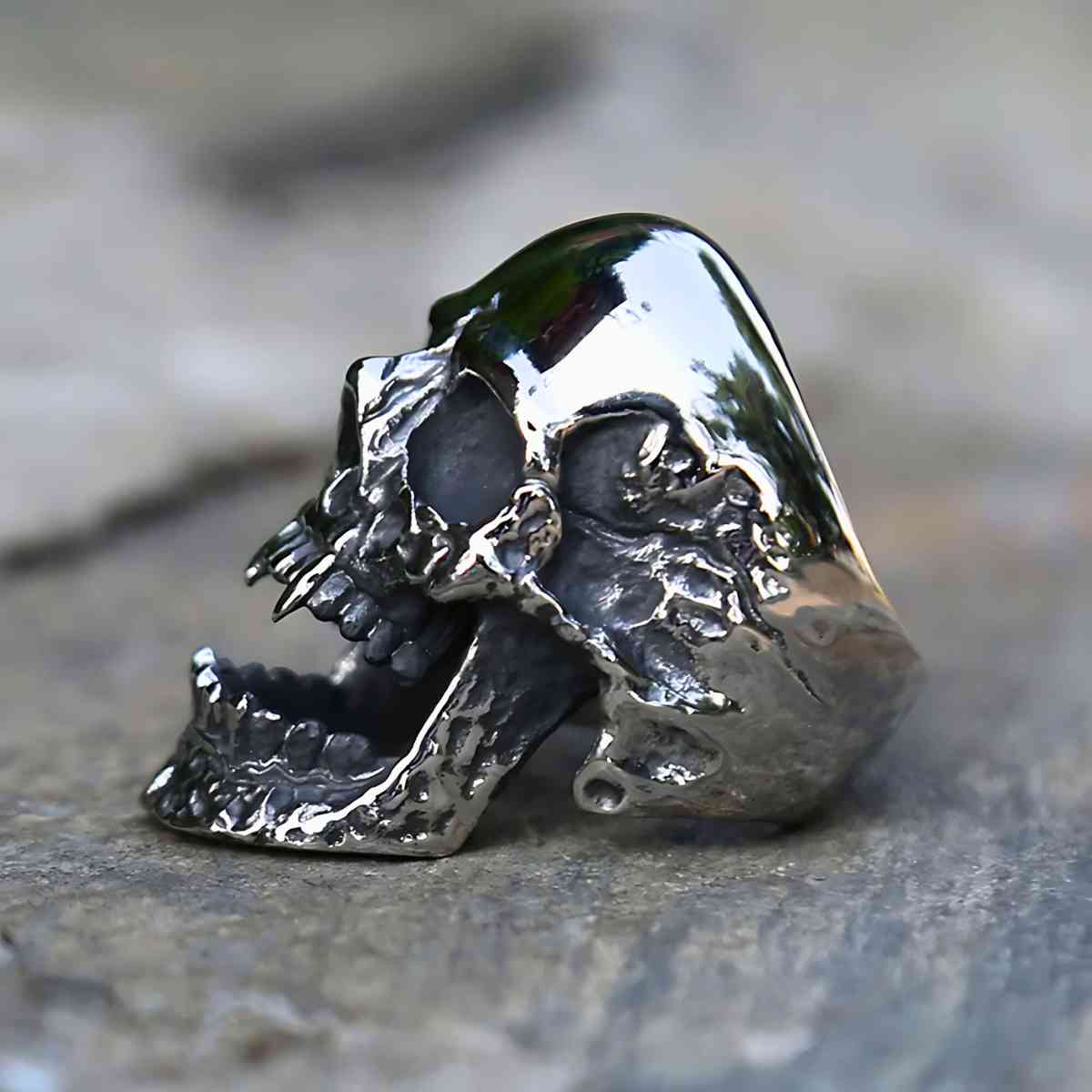 Real Vampire Rings Unisex Vampire Skull Ring in Stainless Steel