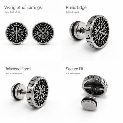 Vegvisir Studs Silver Details and Features Infographic