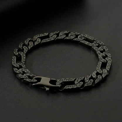 Viking Carved Figaro Bracelet Black