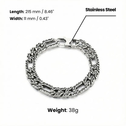 Viking Carved Figaro Bracelet Dimensions and Weight