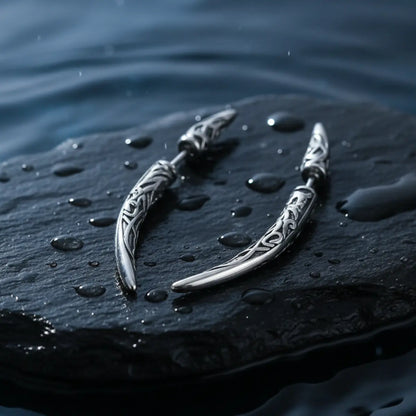 Viking Fang Spike Stud Earrings