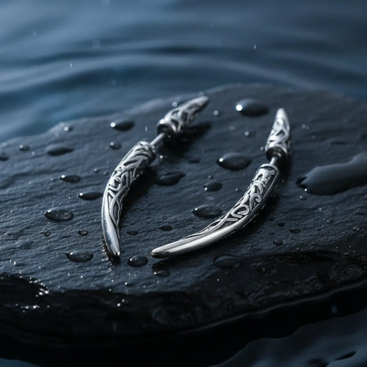 Viking Fang Spike Stud Earrings