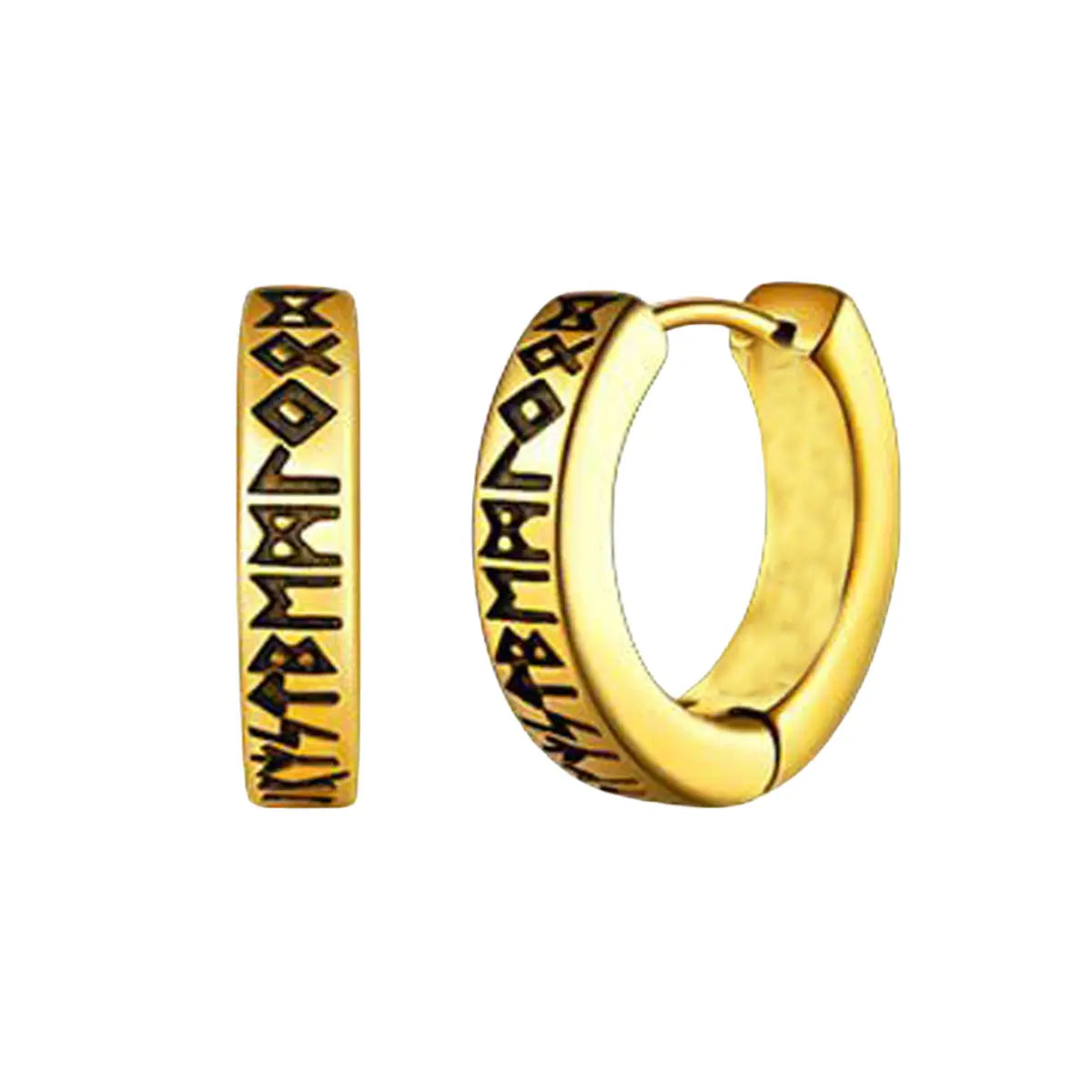Viking Hoop Earrings Gold