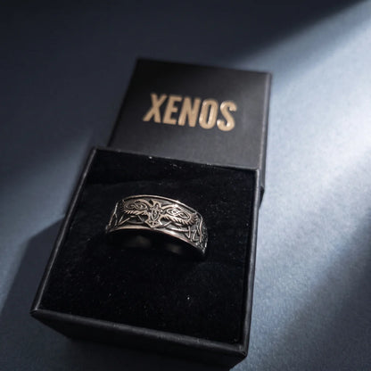 Viking Raven Band Ring