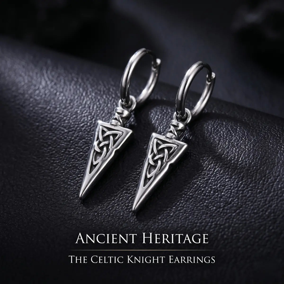Viking Spear Earrings Silver Details